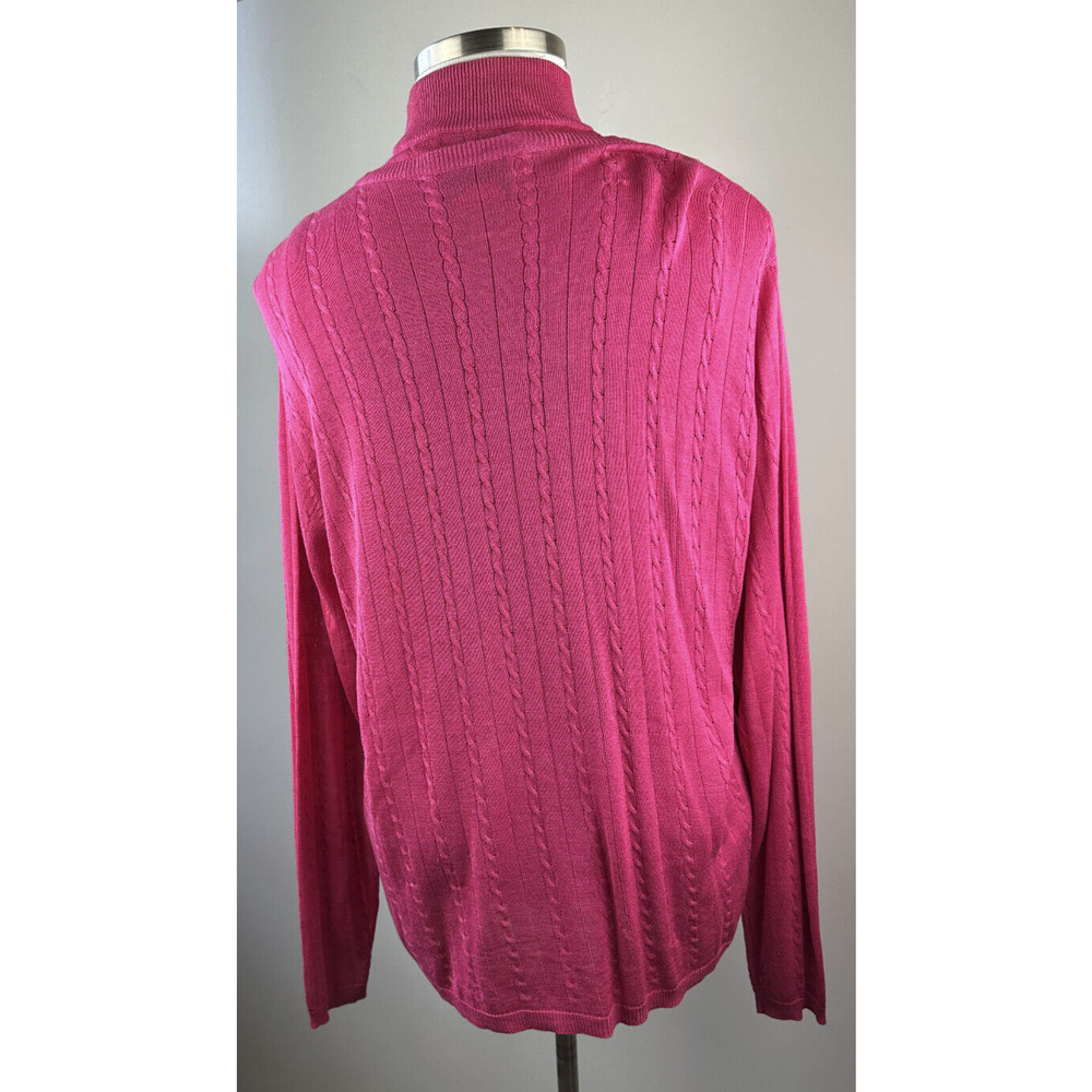 Diane Gilman Silk Cable Knit Sleeveless Top & Button Cardigan Set Plus Size 2X - Picture 15 of 16
